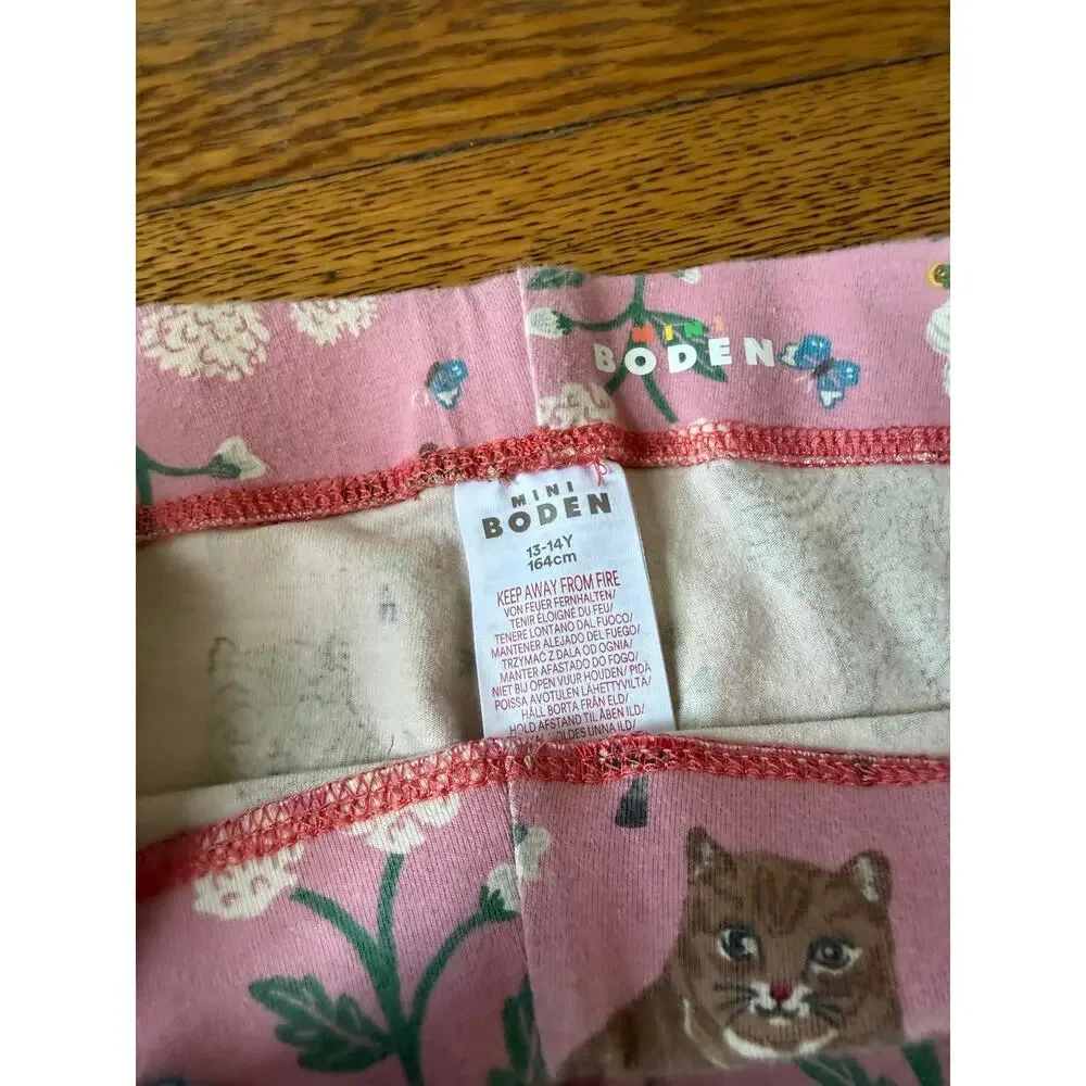 Mini Boden Girls Floral Sweatshirt & Cat Leggings Size 13-14
